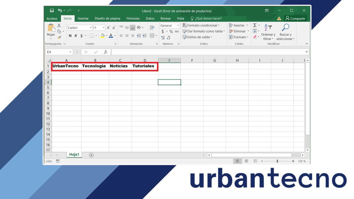 Tipos de letras en Excel
