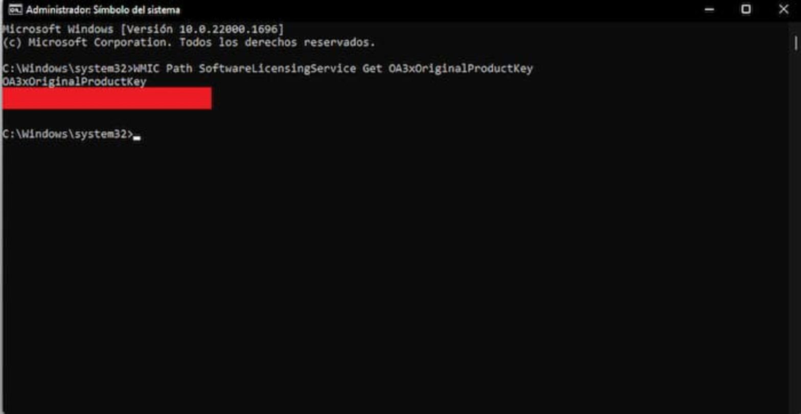 A través del CMD puedes extraer la licencia de Windows que se encuentra guardada en la BIOS