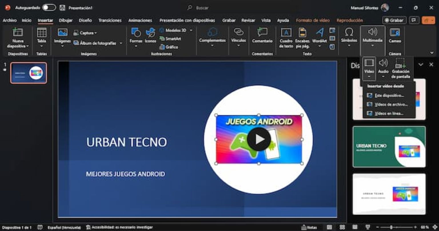 Adjuntar vídeos en PowerPoint es muy sencillo y no te llevará más de un par de segundos