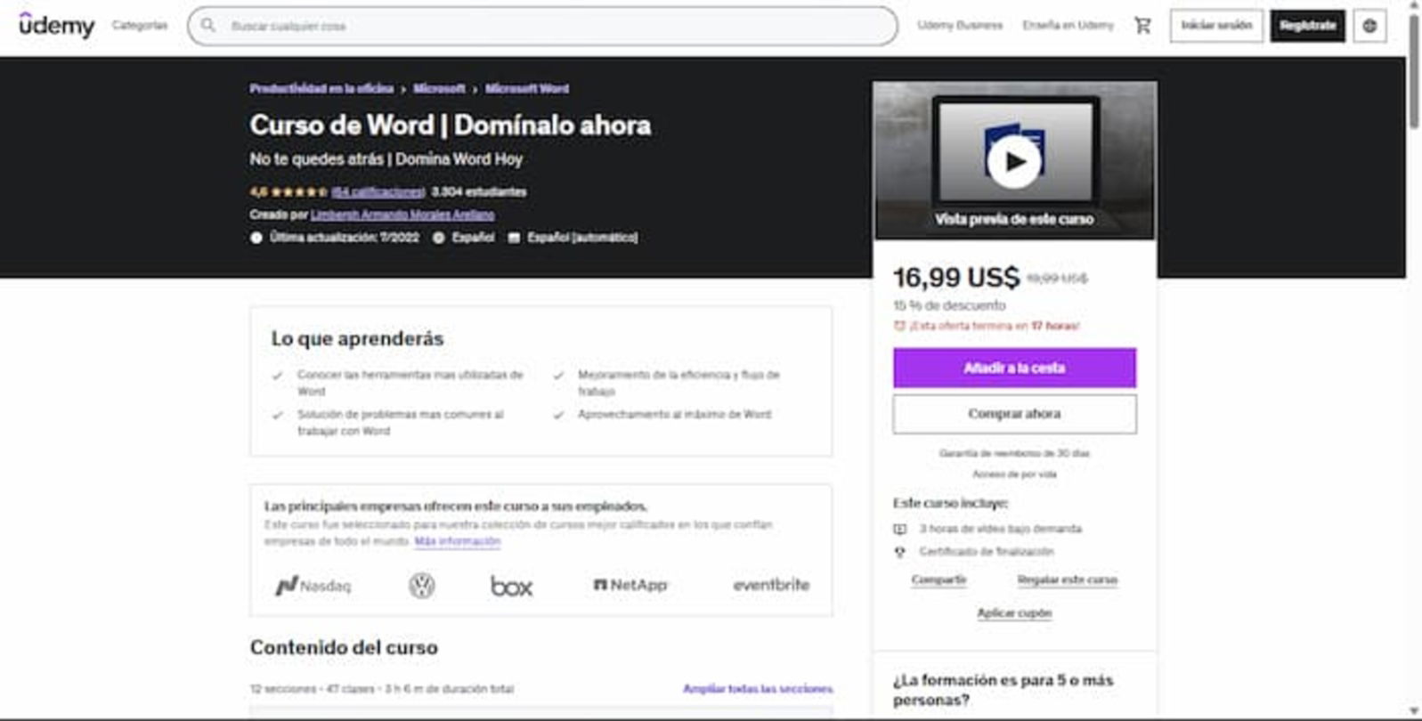 Esta capacitación te permitirá dominar todas las características de Word a la perfección, aunque tendrás que practicar lo suficiente