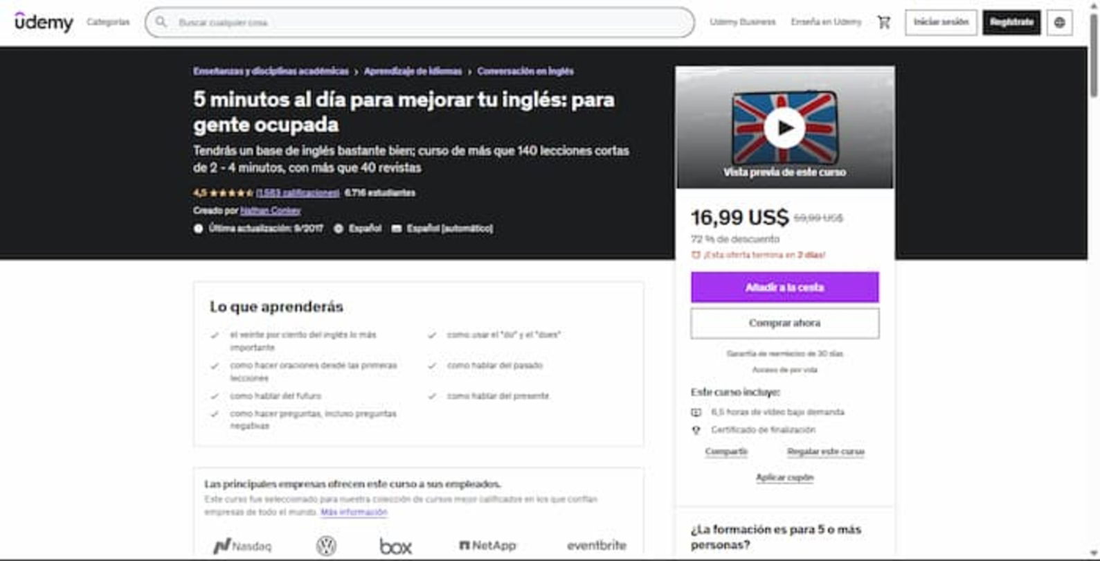 Este curso ha sido diseñado para las personas que no tienen mucho tiempo libre y que, aún así, quieren aprender inglés