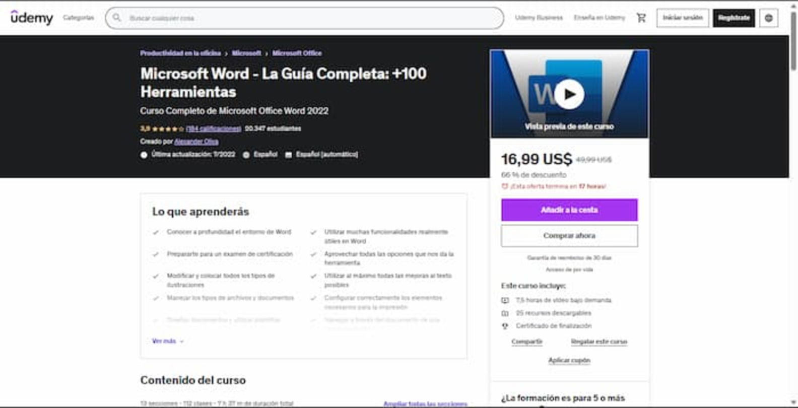 Este curso te permitirá familiarizarte con toda la interfaz de Word, así como también con sus funcionalidades