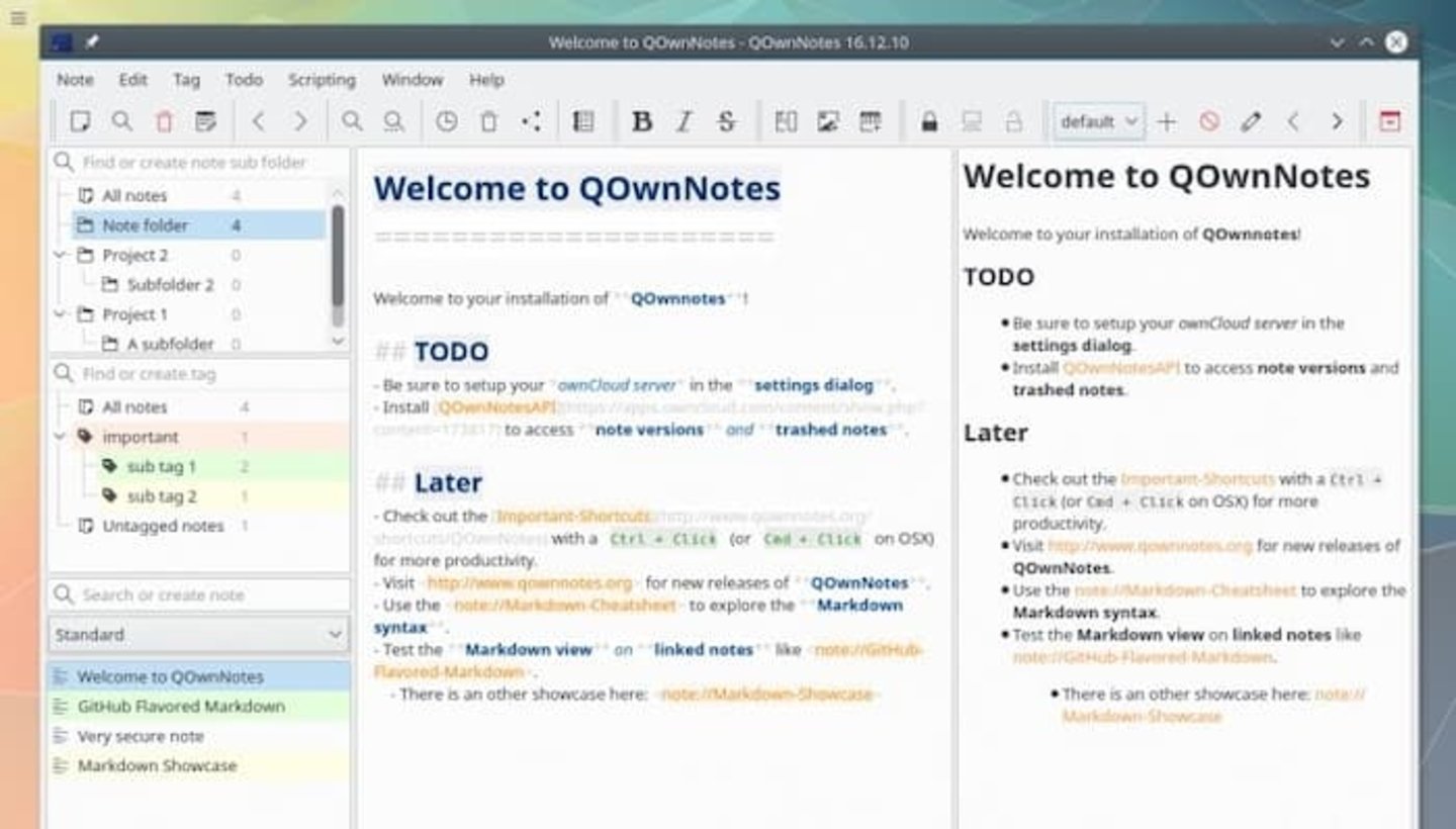 QOwnNotes es un interesante programa que no se limita solo a permitirte tomar notas, sino que sirve como un gestor de tareas muy funcional