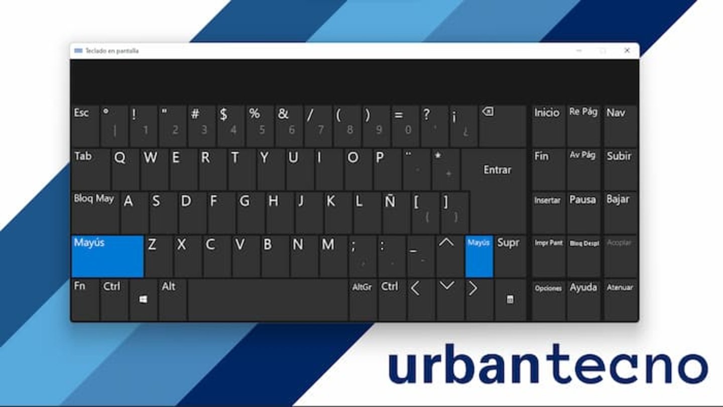 Windows incluye un teclado virtual nativo que puedes utilizar sin necesidad de descargar otro adicional y es muy útil