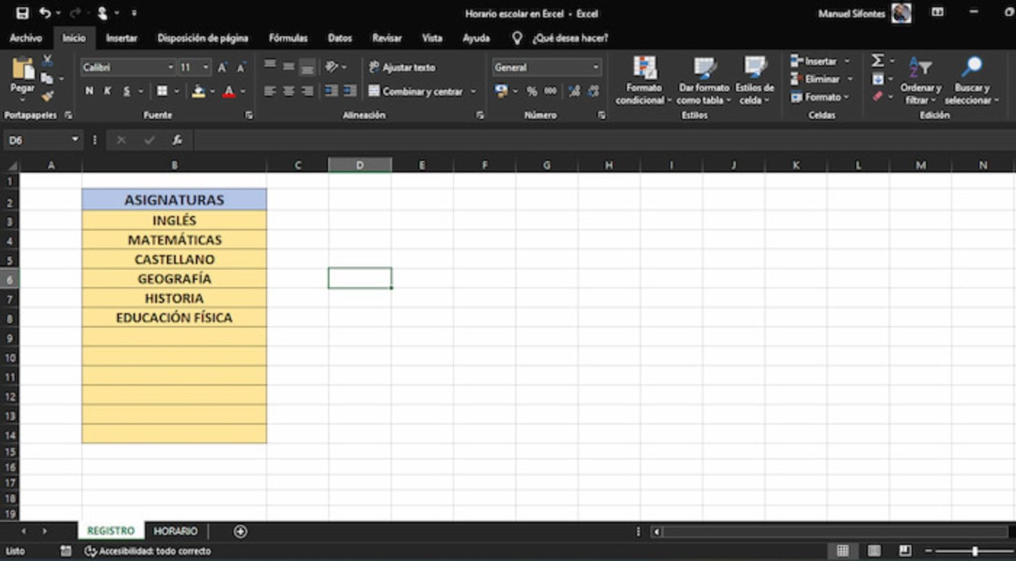 Hacer Horario En Excel Cómo hacer una plantilla de horario escolar en Excel