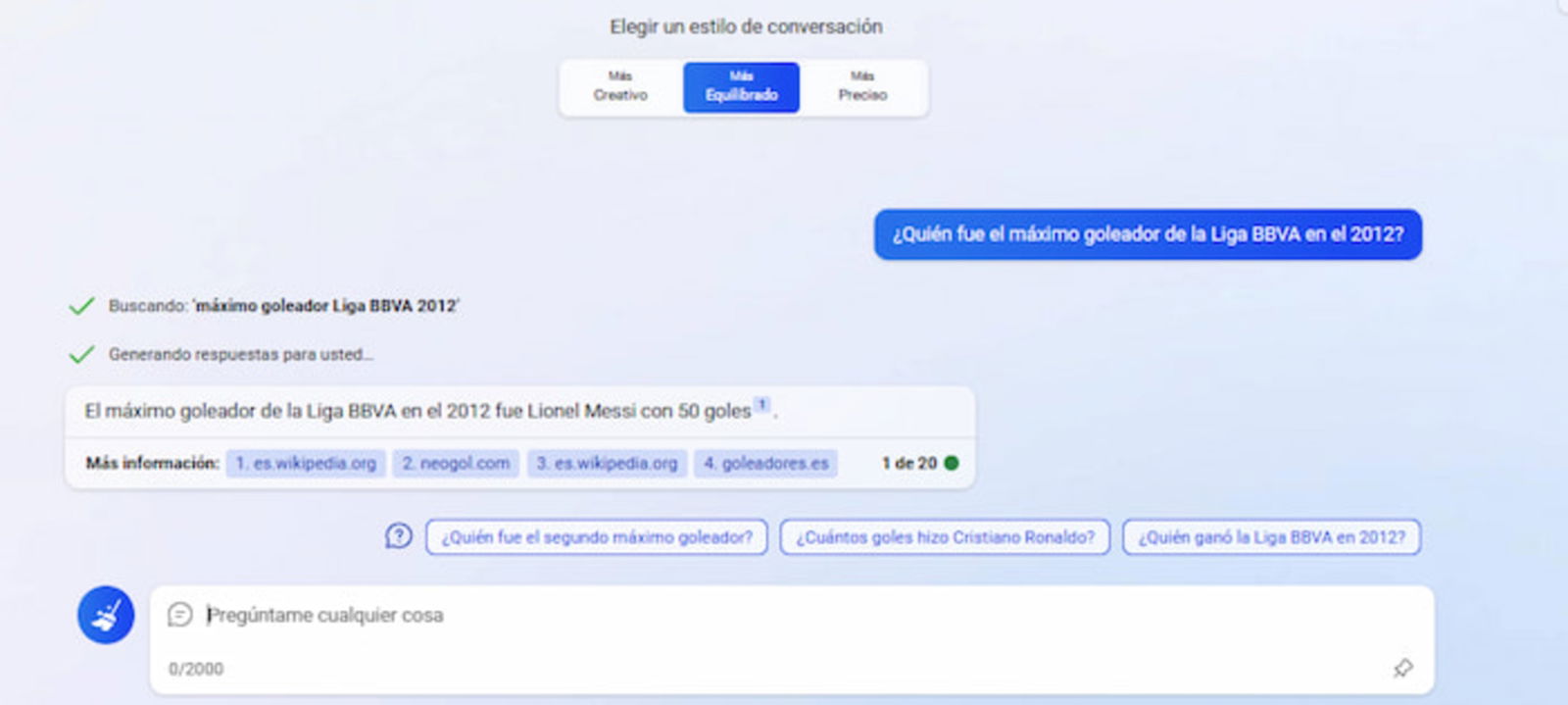 Bing Chat es capaz de responder de forma rápida y concisa a tus dudas