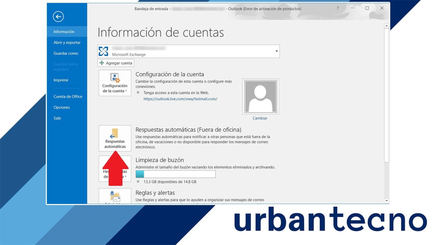 Configurar respuesta automáticas en Outlook