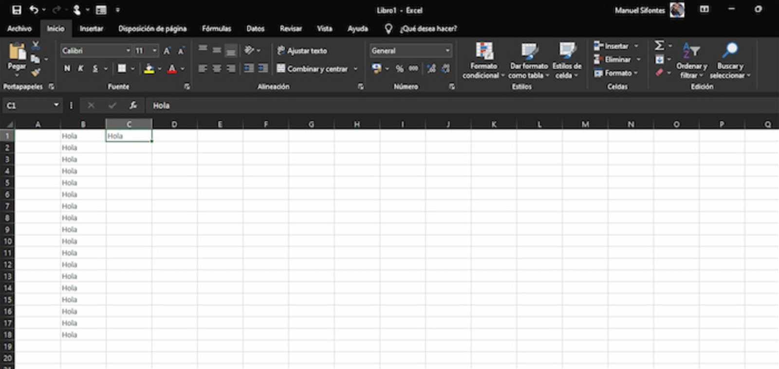El autorrelleno de Excel puede ayudarte cuando debes repetir una misma palabra en un montón de celdas consecutivas
