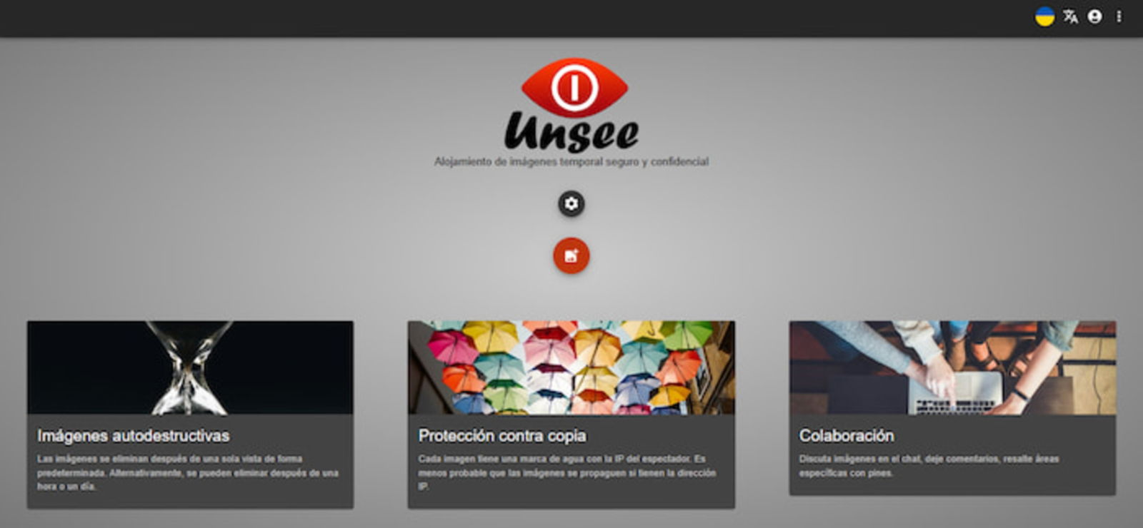 El sitio web Unsee no solo permite subir imágenes temporales, sino que también cuenta con otras características adicionales para proteger tu privacidad