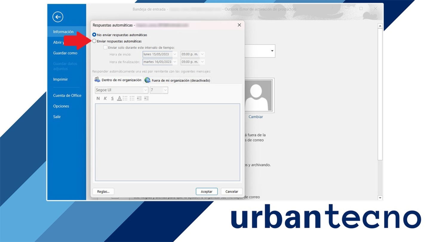 Enviar respuesta automaticas en Outlook