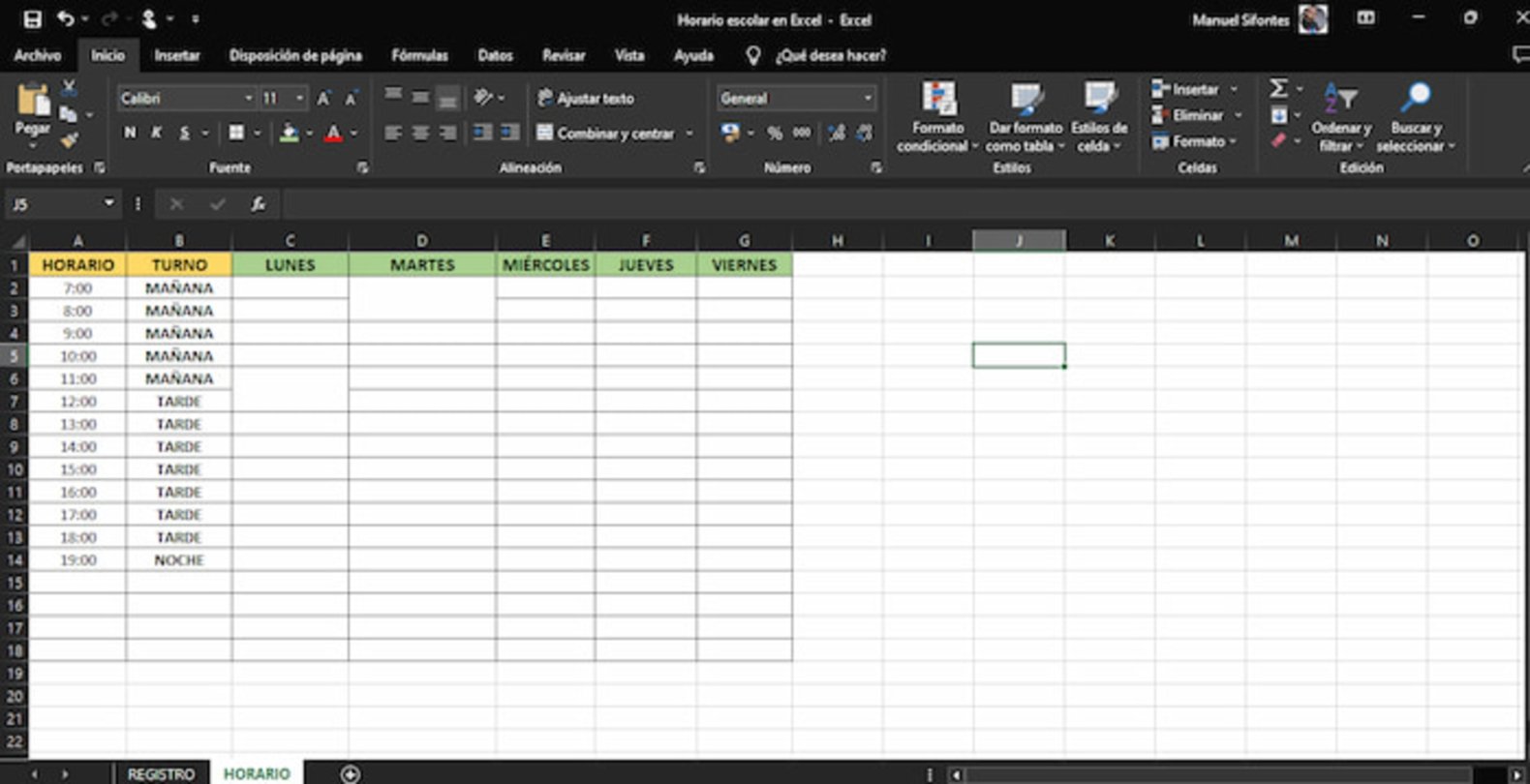 Hacer Horario En Excel Cómo hacer una plantilla de horario escolar en Excel