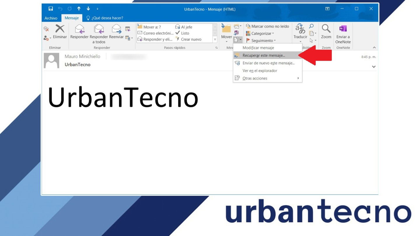 Recuperar correo en Outlook