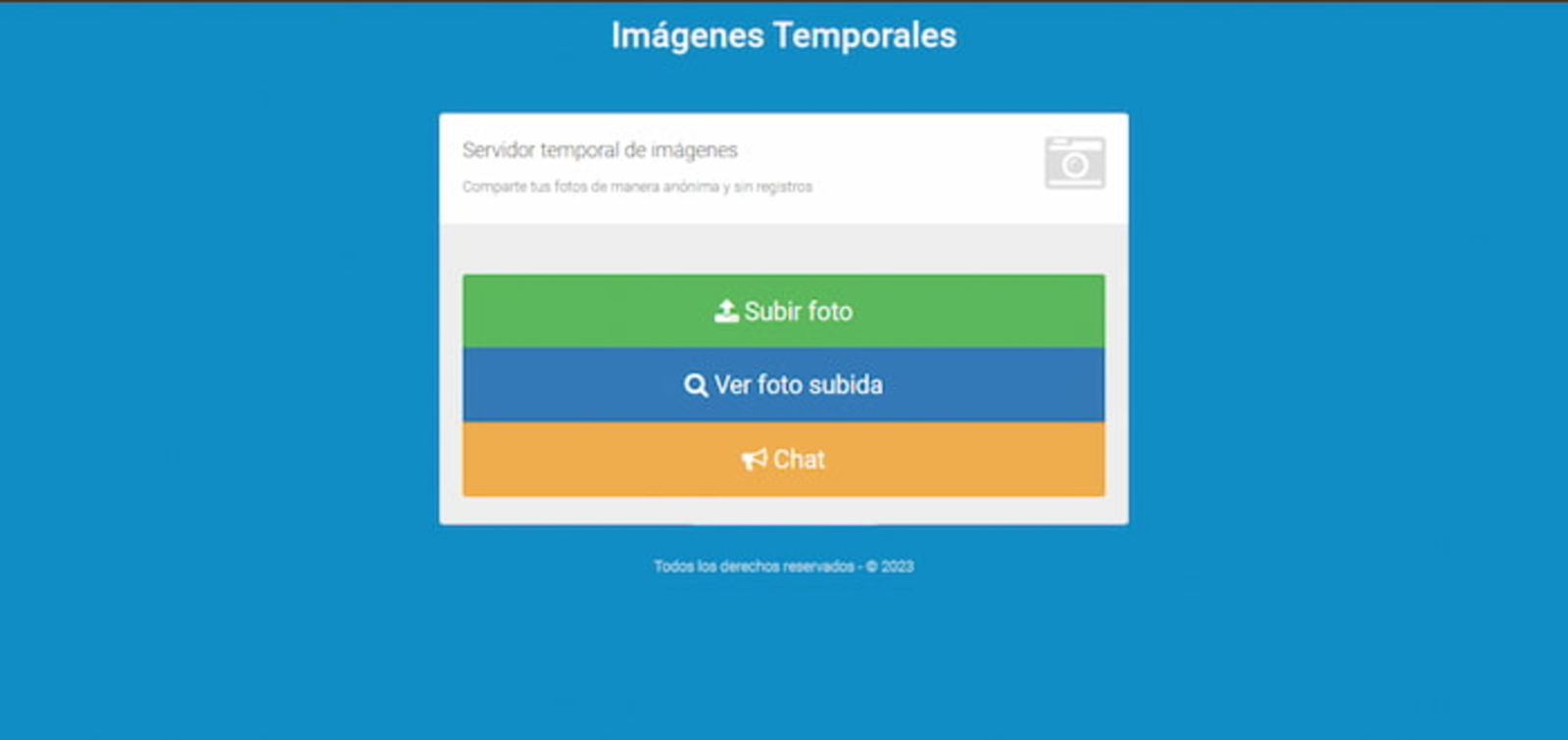 Su nombre no deja nada a la imaginación, ya que es una web especializada en subir imágenes temporales. Además, cuenta con un apartado de chat que no requiere que te registres
