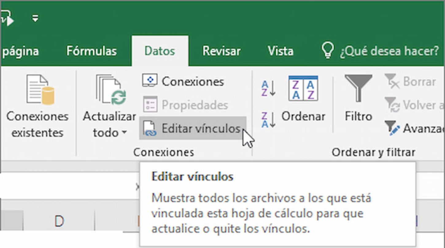 También puedes modificar los vínculos para solucionar el problema al actualizarlos