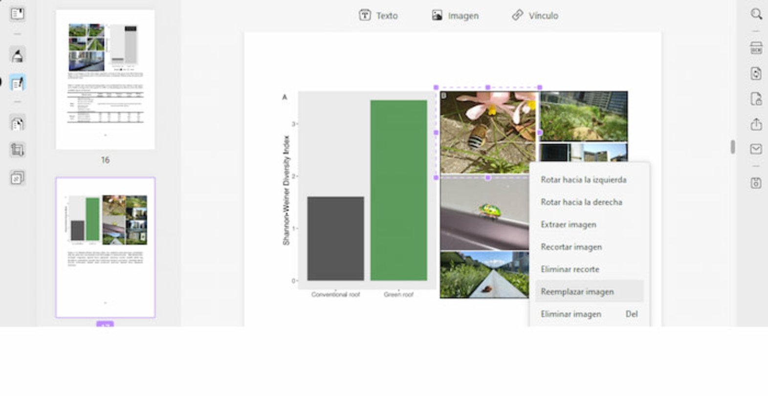 UPDF también te brinda las herramientas para que edites imágenes directamente desde la app