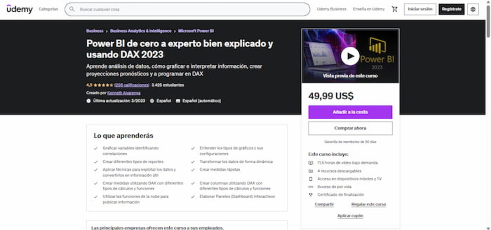 Aprende a analizar datos, gráficarlos e interpretarlos con este completo curso de Power BI en Udemy