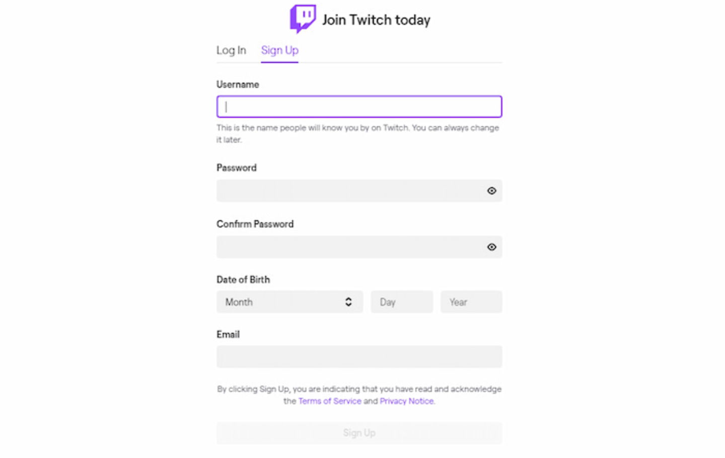 Crear una cuenta en Twitch es un proceso muy sencillo, el cual no te tomará más de un par de minutos