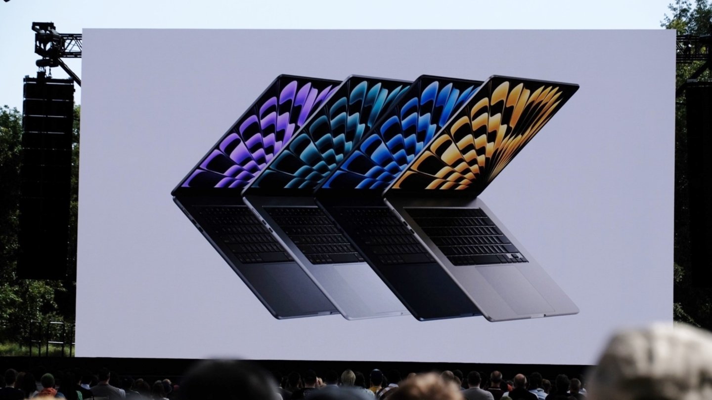 Imagen de los colores disponibles en el MacBook Air de 15 pulgadas