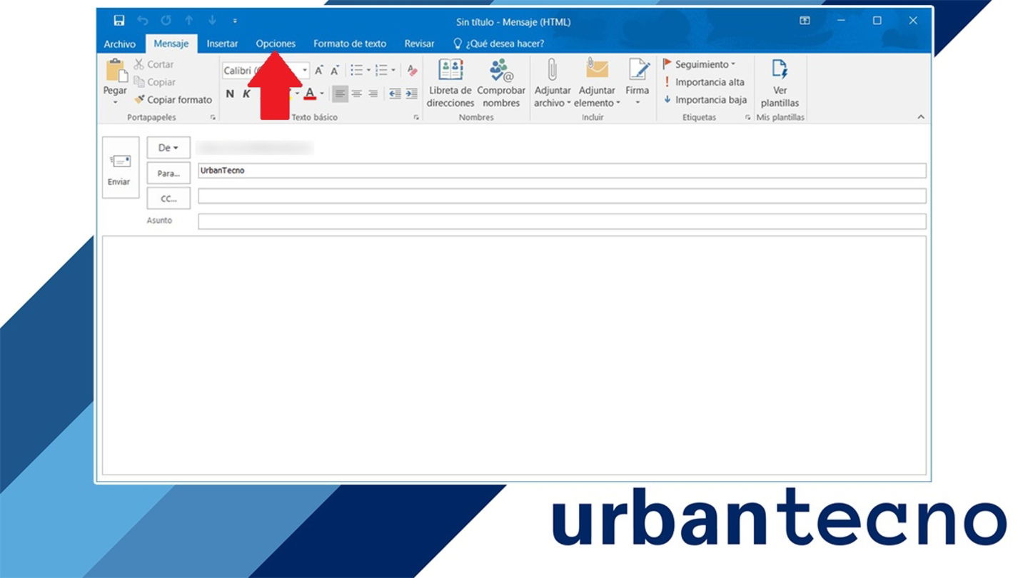 Ver las opciones de un correo en Outlook