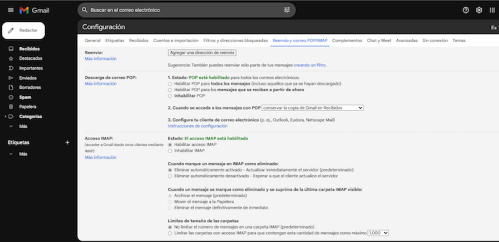 Así puedes activar los protocolos POP e IMAP en tu cuenta Gmail
