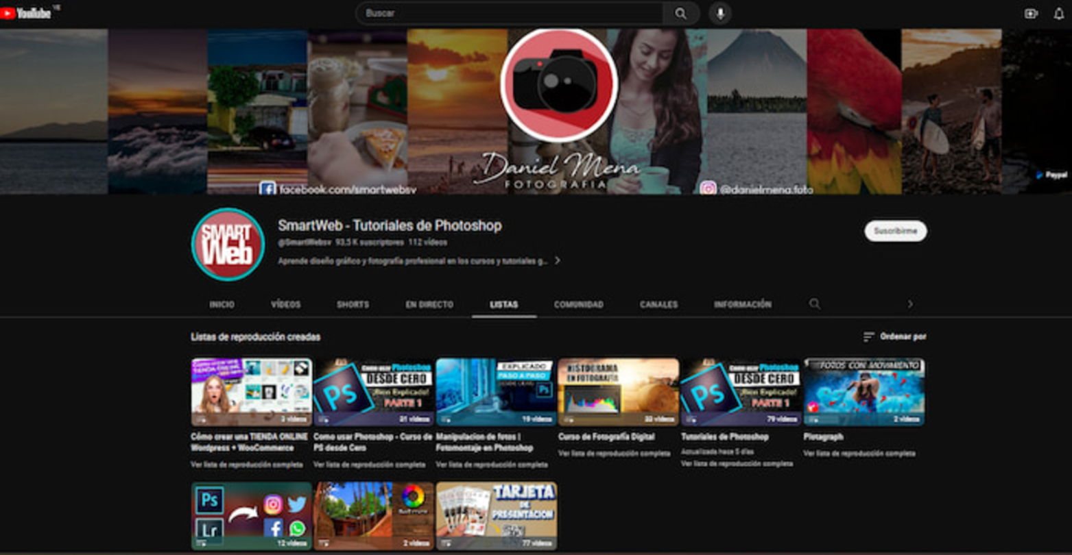 El canal de SmartWeb te proporciona un montón de vídeo tutoriales con los que podrás dominar Photoshop como todo un profesional