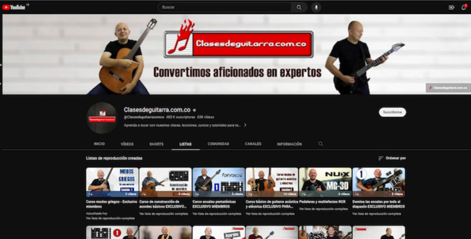 Este es uno de esos canales de YouTube que promete convertirte de un aficionado a un experto de la guitarra