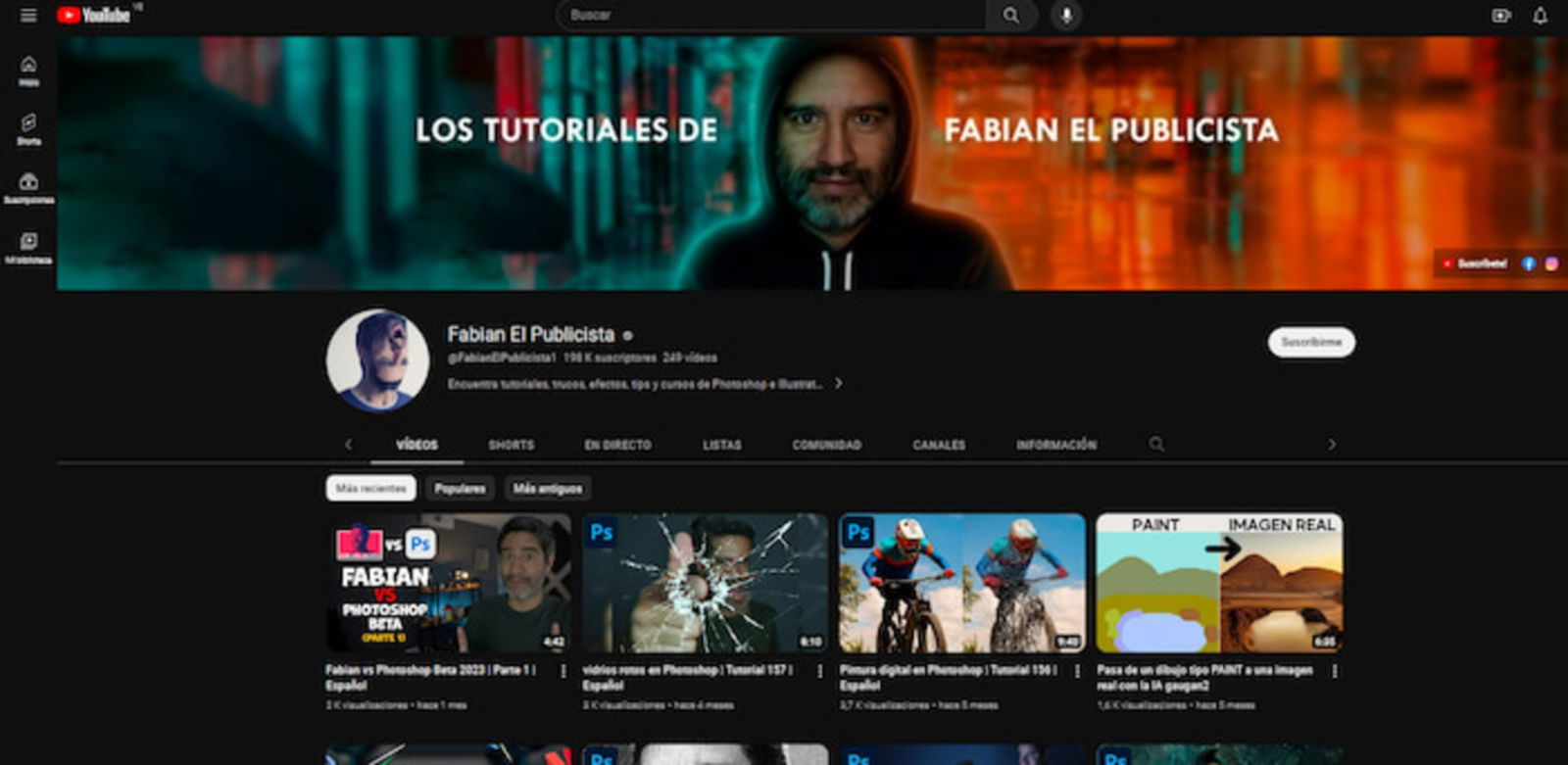 Fabian El Publicista es uno de los mejores canales de YouTube para aprender Illustrator