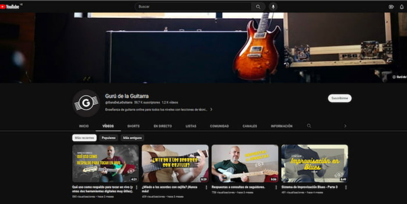 Gurú de la Guitarra, el canal de YouTube, te enseñará todo lo que necesitas saber sobre la guitarra y cómo tocarla