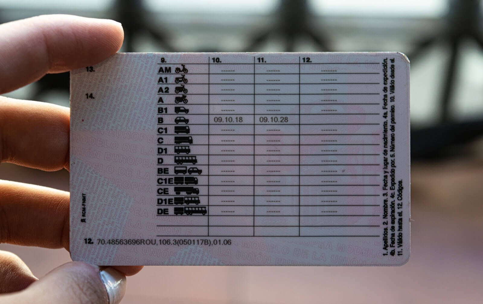 ¿Qué son los códigos de números que aparecen en el carnet de conducir?: lista completa y su significado