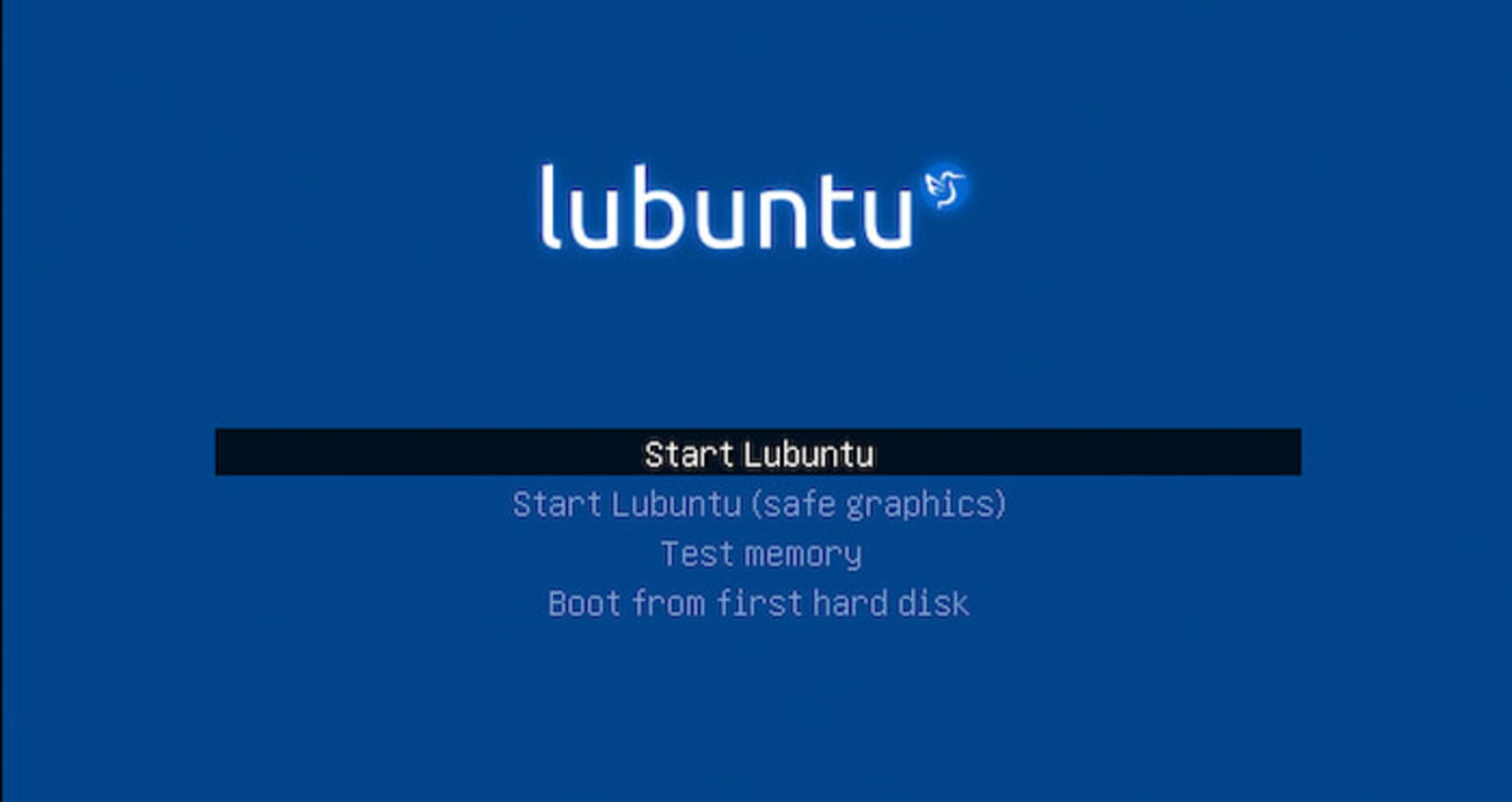 Debes iniciar la instalación de la distribución de Linux que hayas escogido; en este caso, Lubuntu