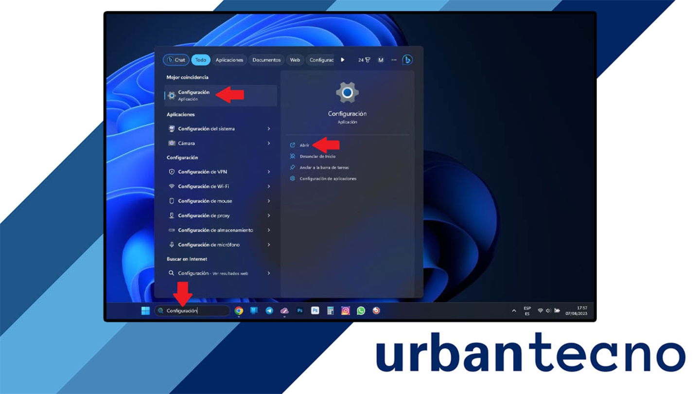 Entrar en la configuración de Windows 11