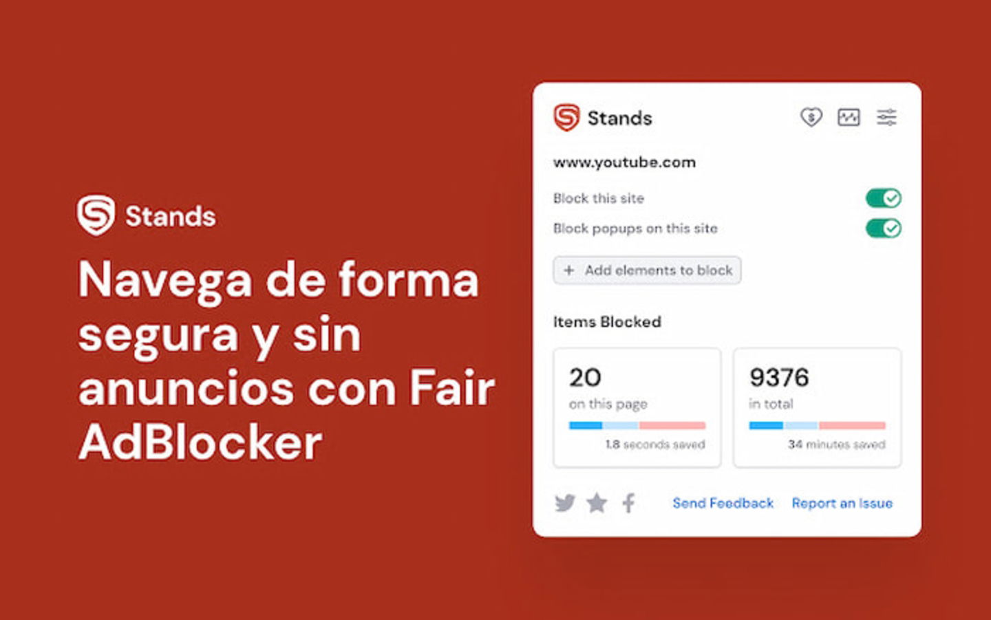 Esta extensión no bloquea los recursos importantes de los sitios web, por lo que no afecta la navegación como otras alternativas