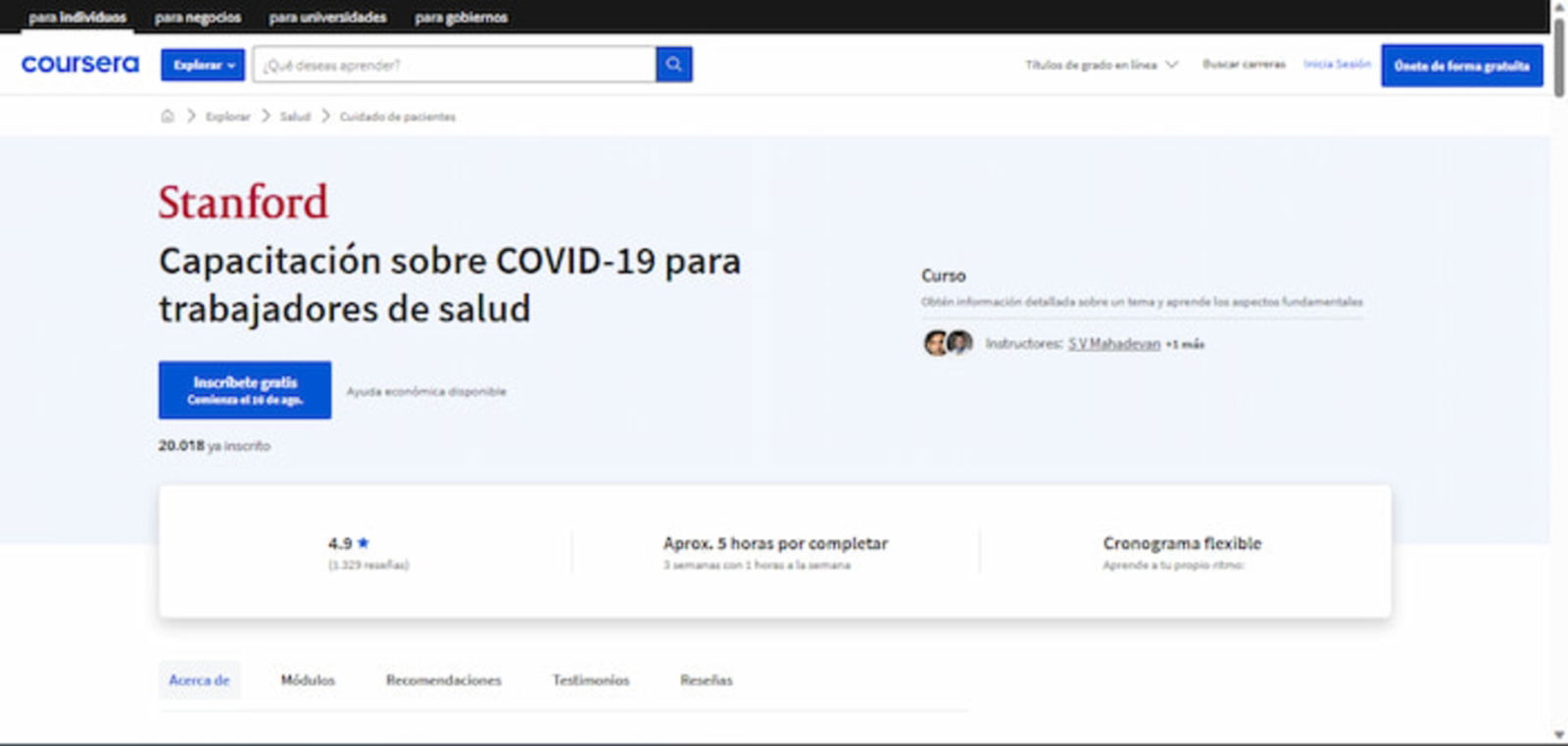 Este es un curso muy importante, ya que te enseña todo lo que necesitas saber sobre Covid-19 y que podría ser de mucha utilidad