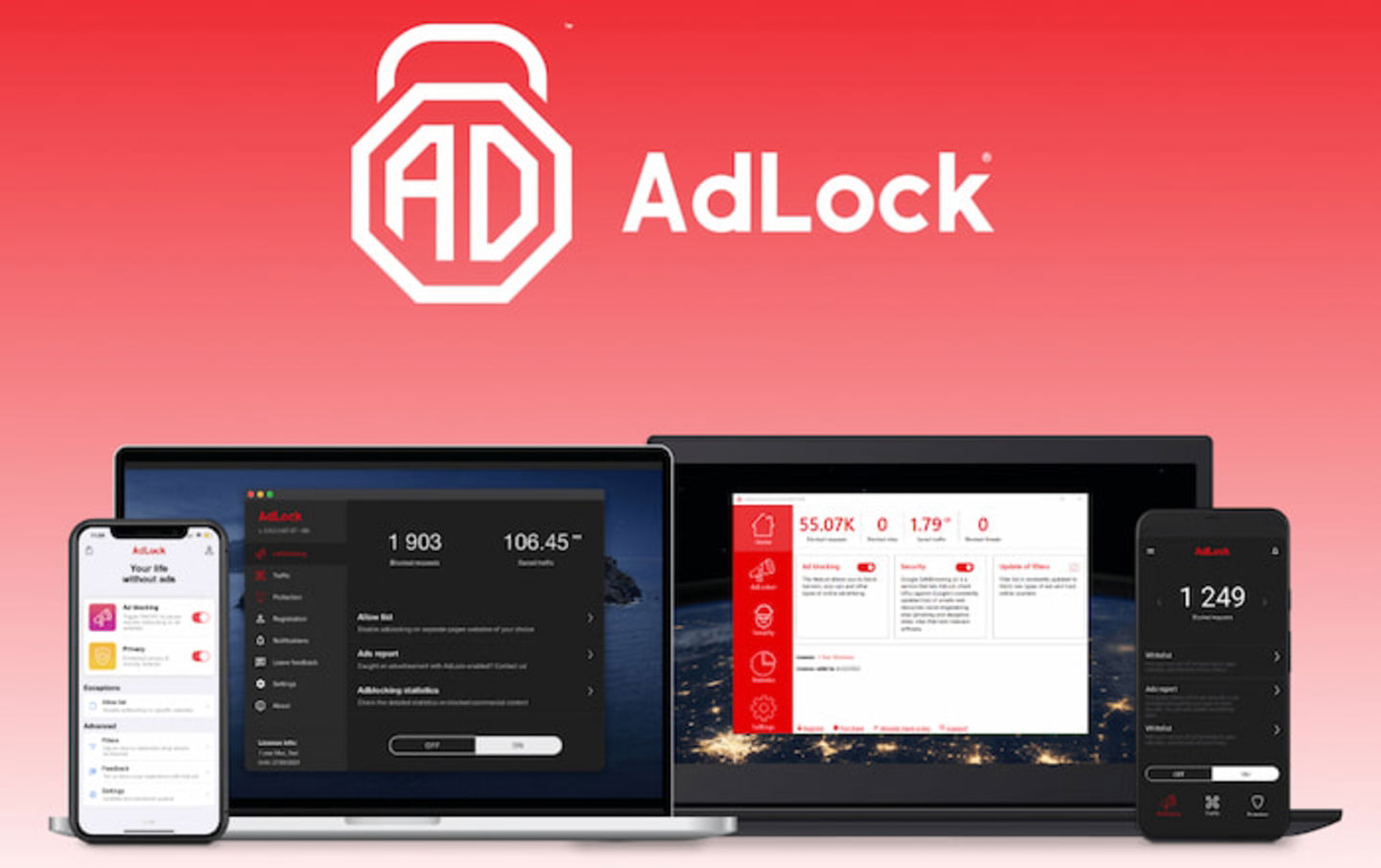 La extensión de AdLock también está disponible como una aplicación que puedes instalar en tu PC