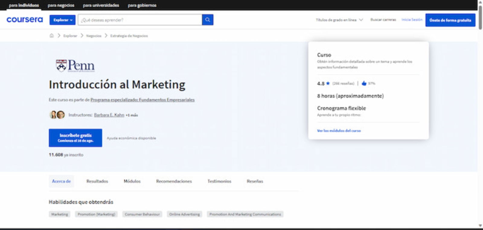 La Universidad de Pensilvania ha creado este curso al que puedes apuntarte y en el que podrás aprender todo sobre el marketing