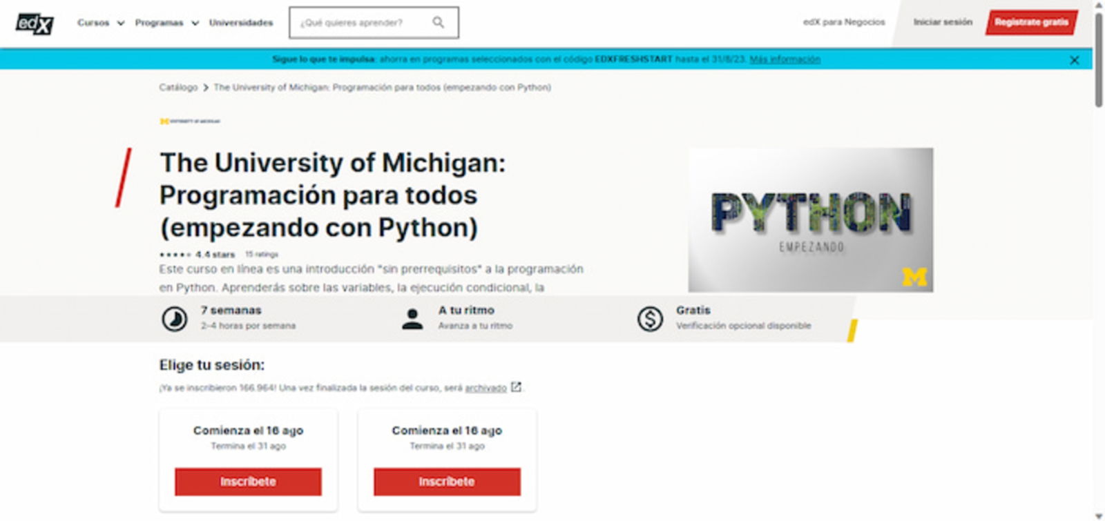 Python es uno de los lenguajes de programación más demandados y puedes aprenderlo con este curso de la Universidad de Michigan