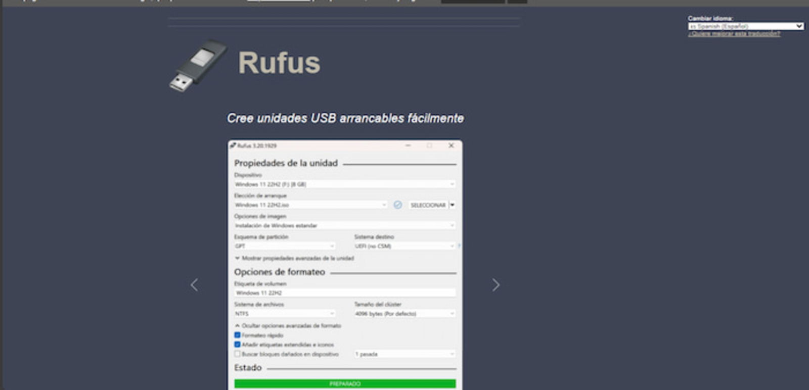 Rufus es el mejor programa para crear unidades de arranque e instalar alguna disribución de Linux