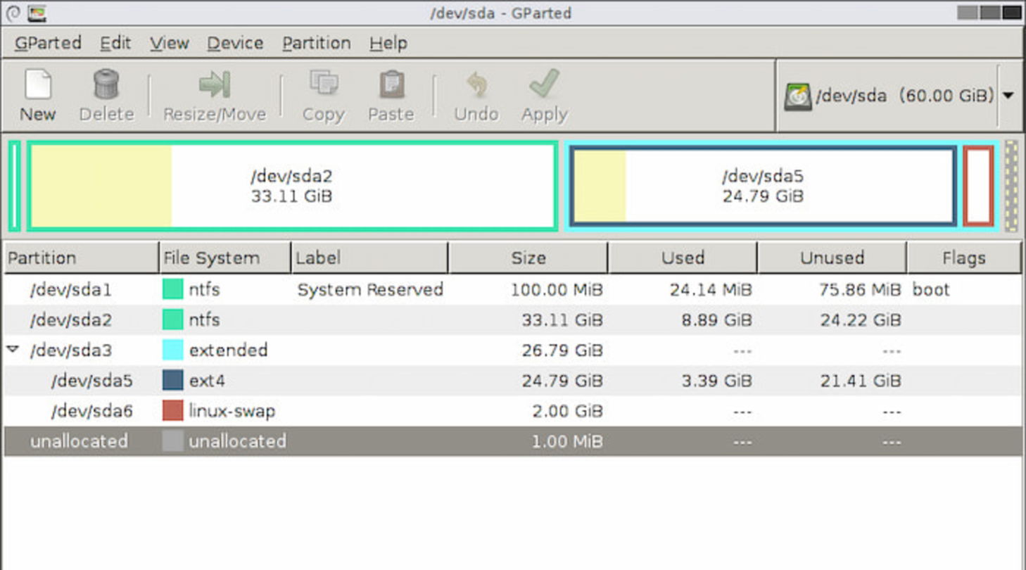 Si necesitas gestionar las particiones de tu unidad de almacenamiento en Linux, entonces debes recurrir a Gparted