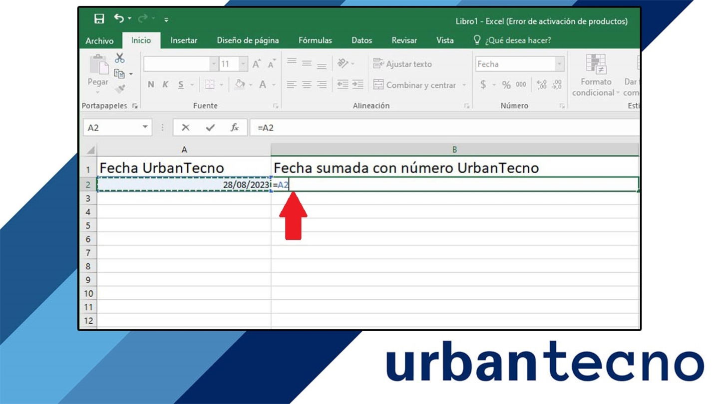 Sumar fecha con número en Excel