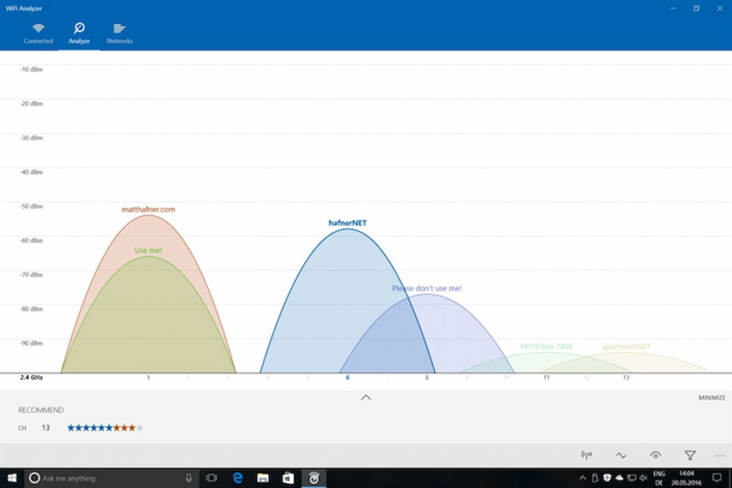 WiFi Analyzer es una potente herramienta que te ayudará a identificar los canales de frecuencia que estén interfiriendo entre sí