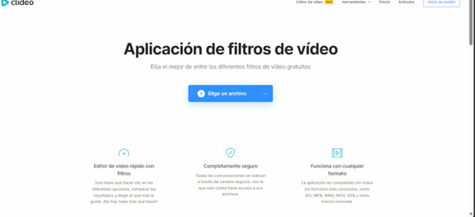 Clideo es otra estupenda alternativa para editar vídeos online