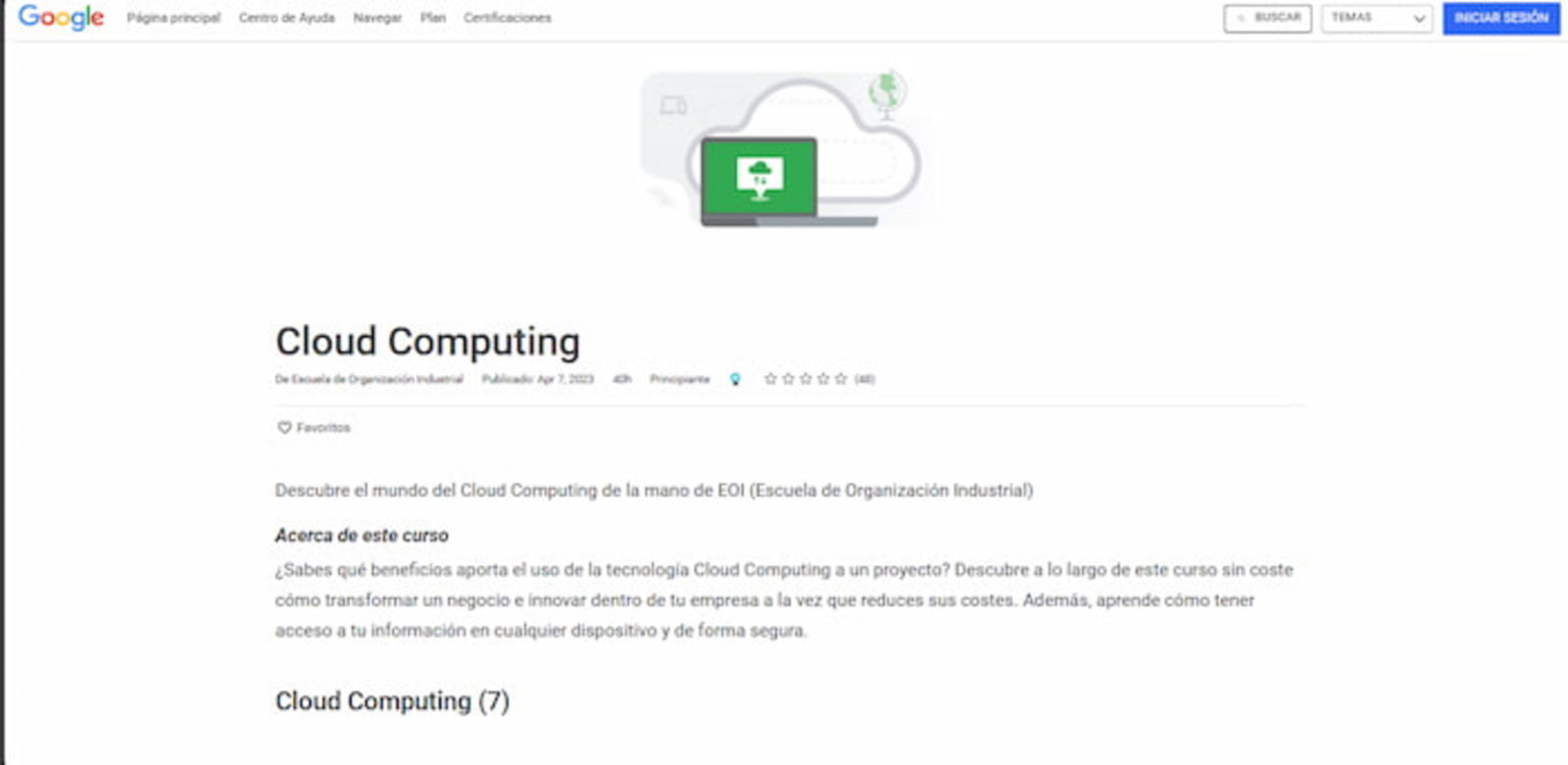 A través de este curso podrás aprender los beneficios del Cloud Computing en tu proyecto