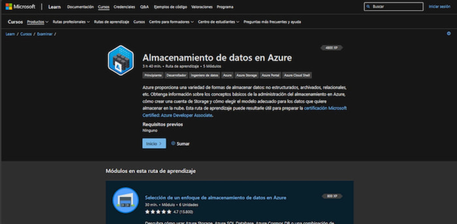 Con esta capacitación profesional de Microsoft podrás aprender todas las formas de almacenamiento de datos que existen en Microsoft Azure