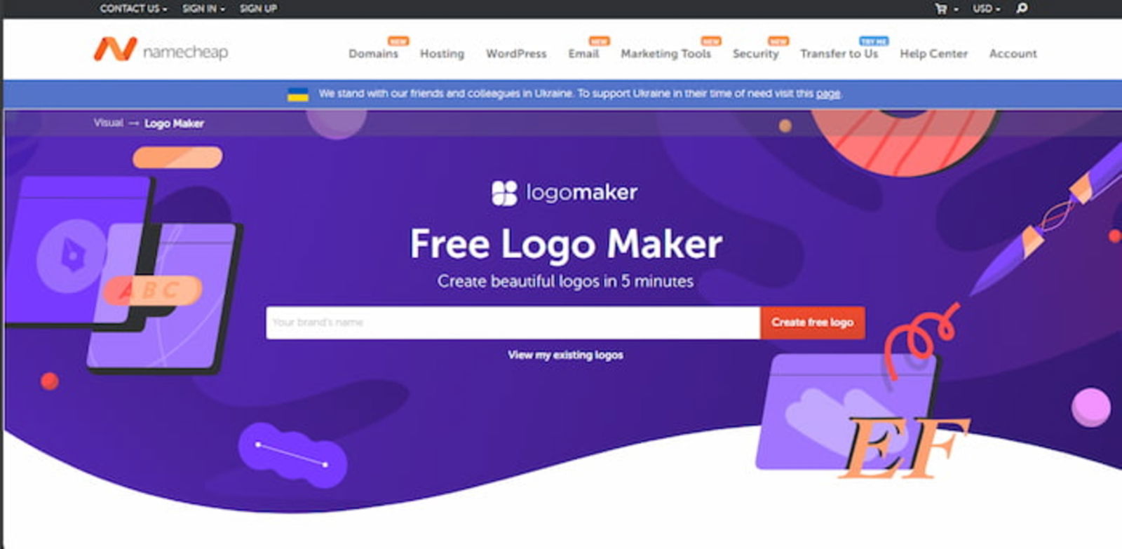 Esta web afirma que podrás crear un logo en cuestión de 5 minutos