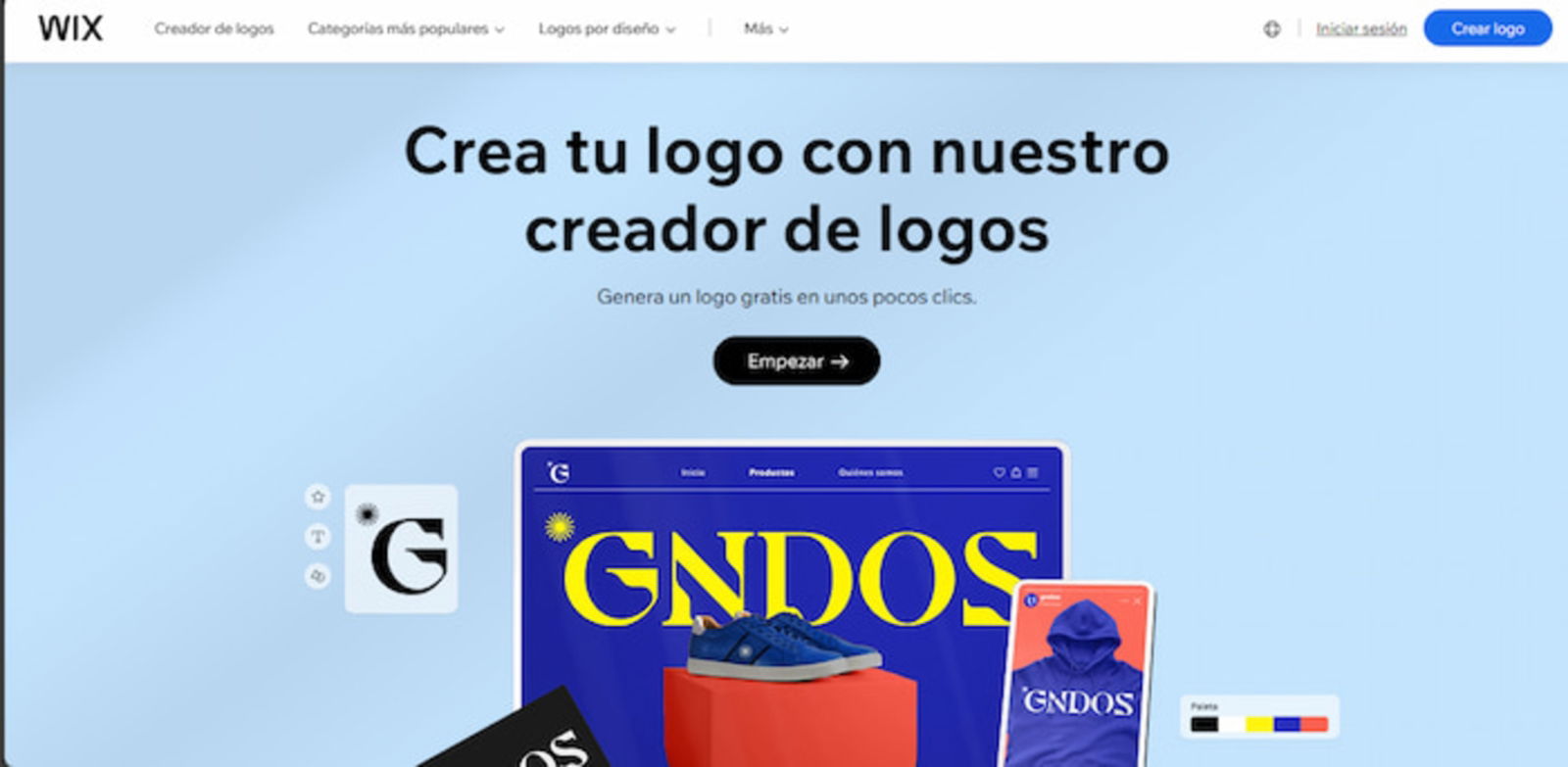 Wix es una de las plataformas más populares y que también permite crear logos, utilizando la IA