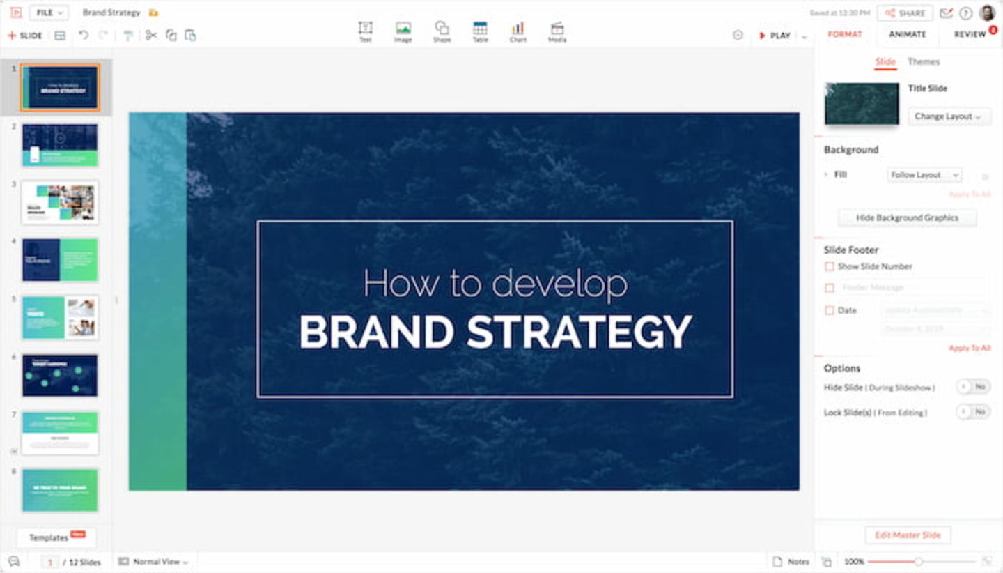 Zoho Show te permite diseñar presentaciones de forma profesional