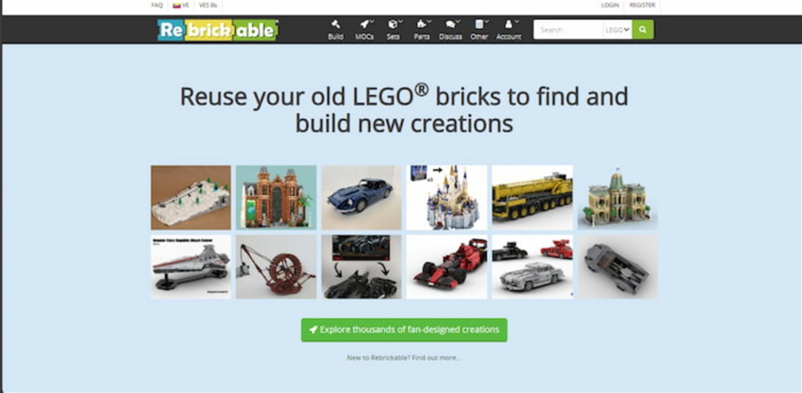 Esta es una de las webs más importantes para descargar instructivos de LEGO, tanto comercializados como los creados por la comunidad de forma personalizada