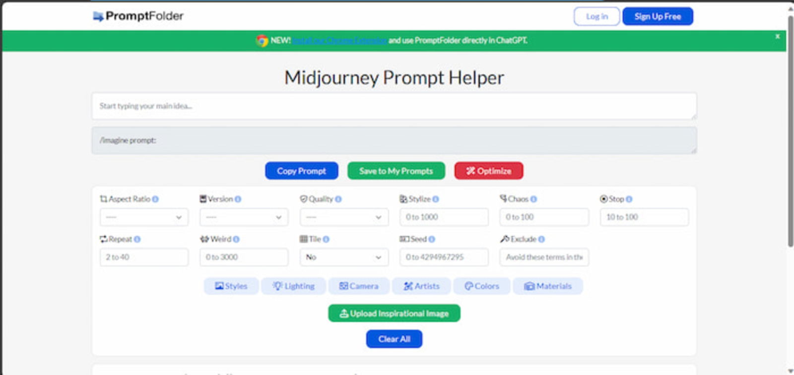 PromptFolder también cuenta con una extensión que puedes instalar en tu navegador para acceder a características adicionales