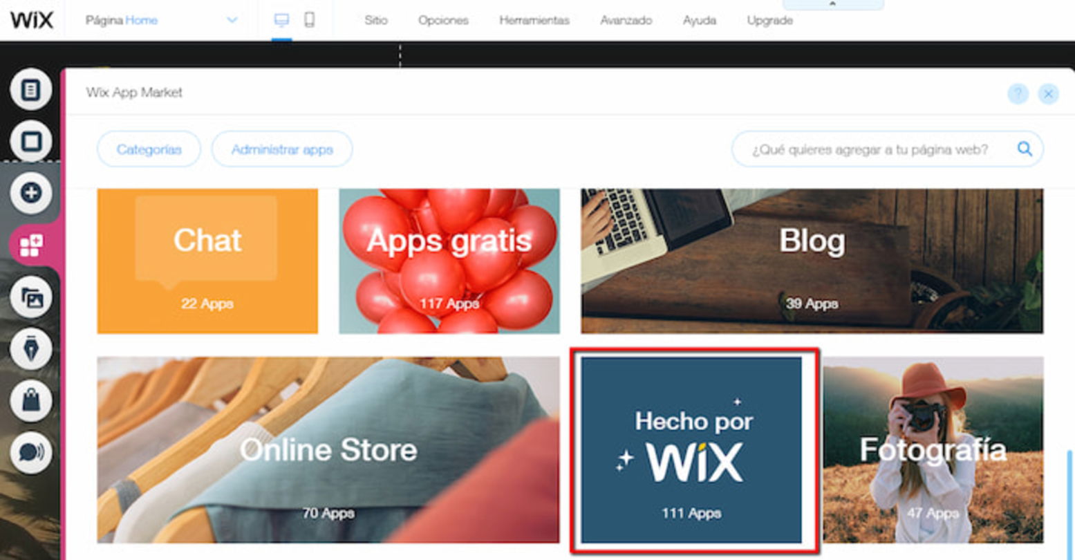 Wix es otra herramienta muy conocida para crear sitios web y también blogs personales