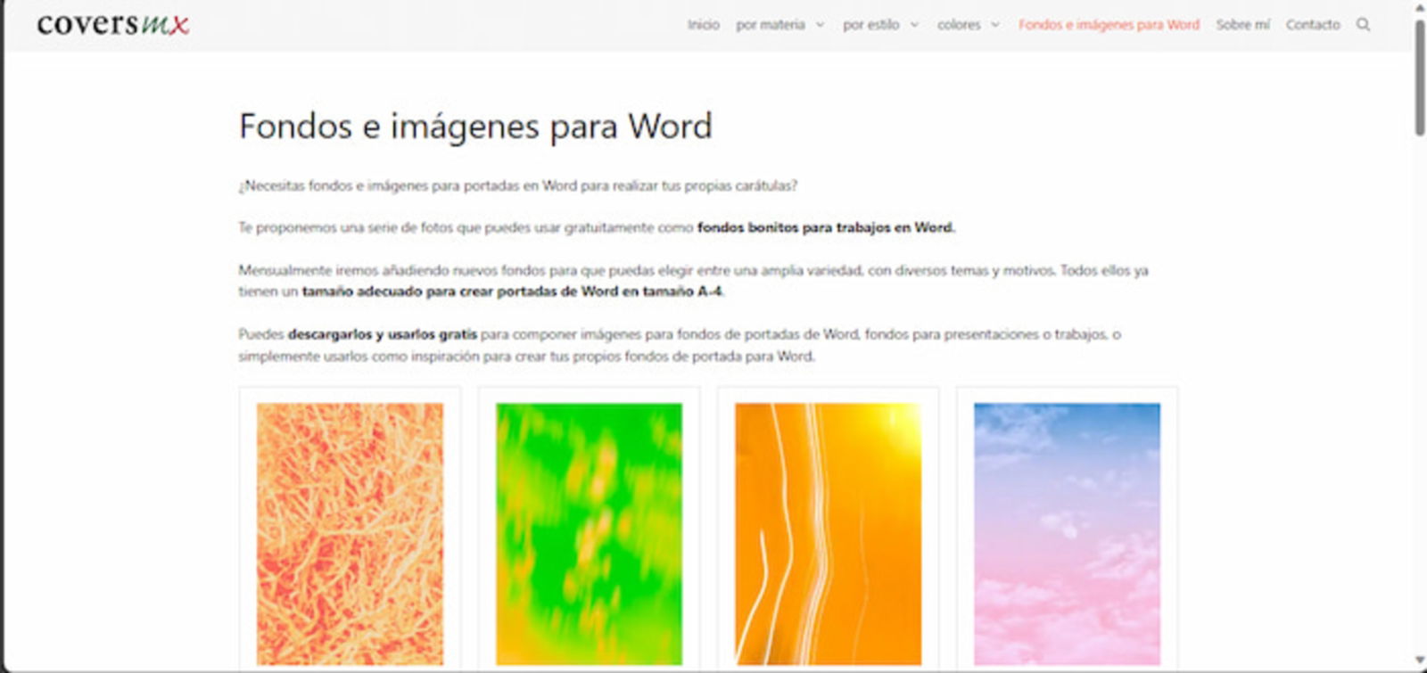 Crea portadas para Word impresionantes y formales con los fondos de CoversMX